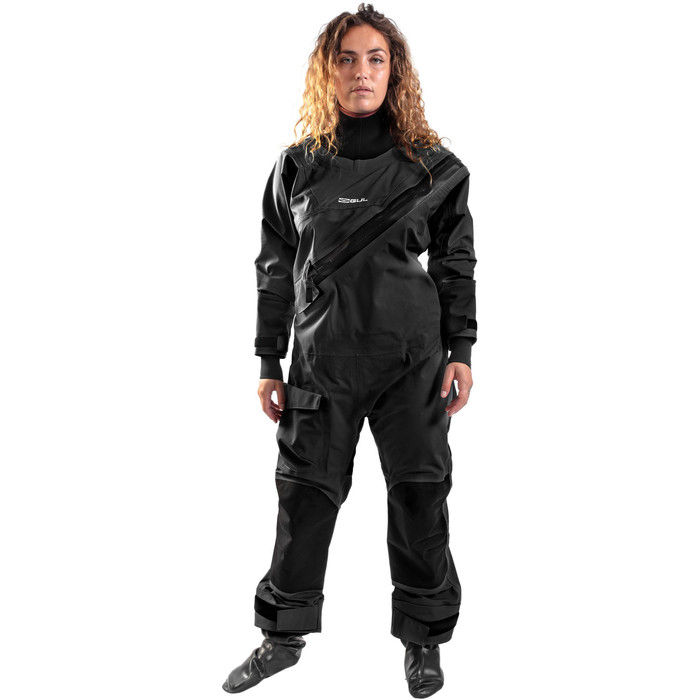 2024 Gul Femmes Dartmouth Eclip Zip Drysuit & Free Underfleece GM0383-B9 - Black